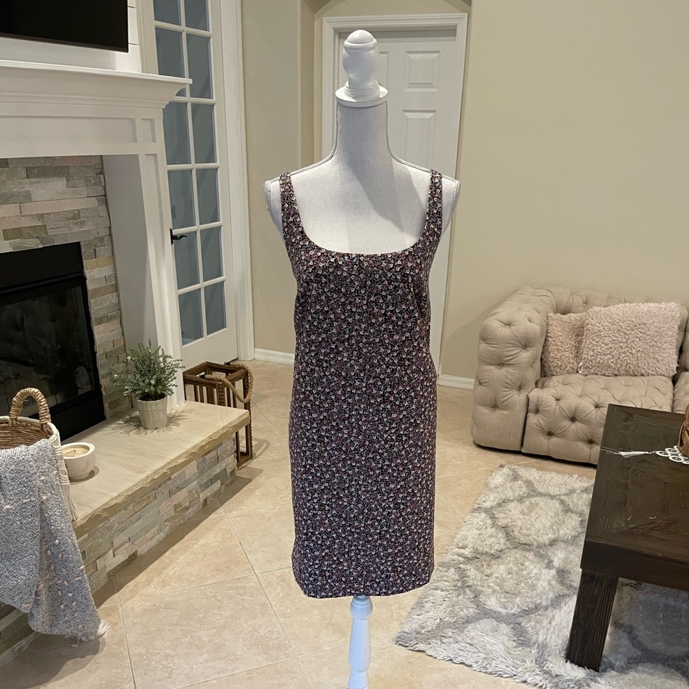 H&M corduroy floral slip on dress size L